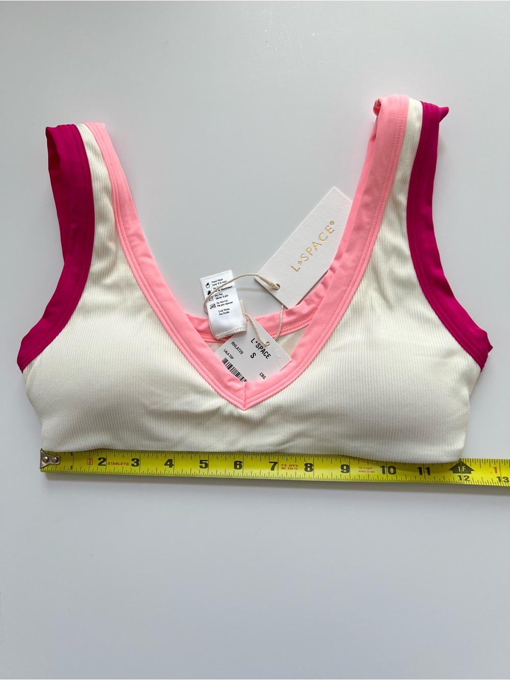 New L*SPace Swim Lala Bikini Top Small Cream Pink - Picture 5 of 8